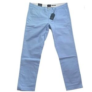 NWT Ben Sherman Mens Slim Fit Cerulean Blue‎ Stretch Chino Pants Trouser 42W 32L
